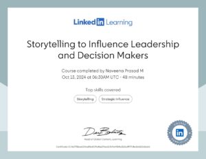 Storytelling to Influence Leadership and Decisionmakers